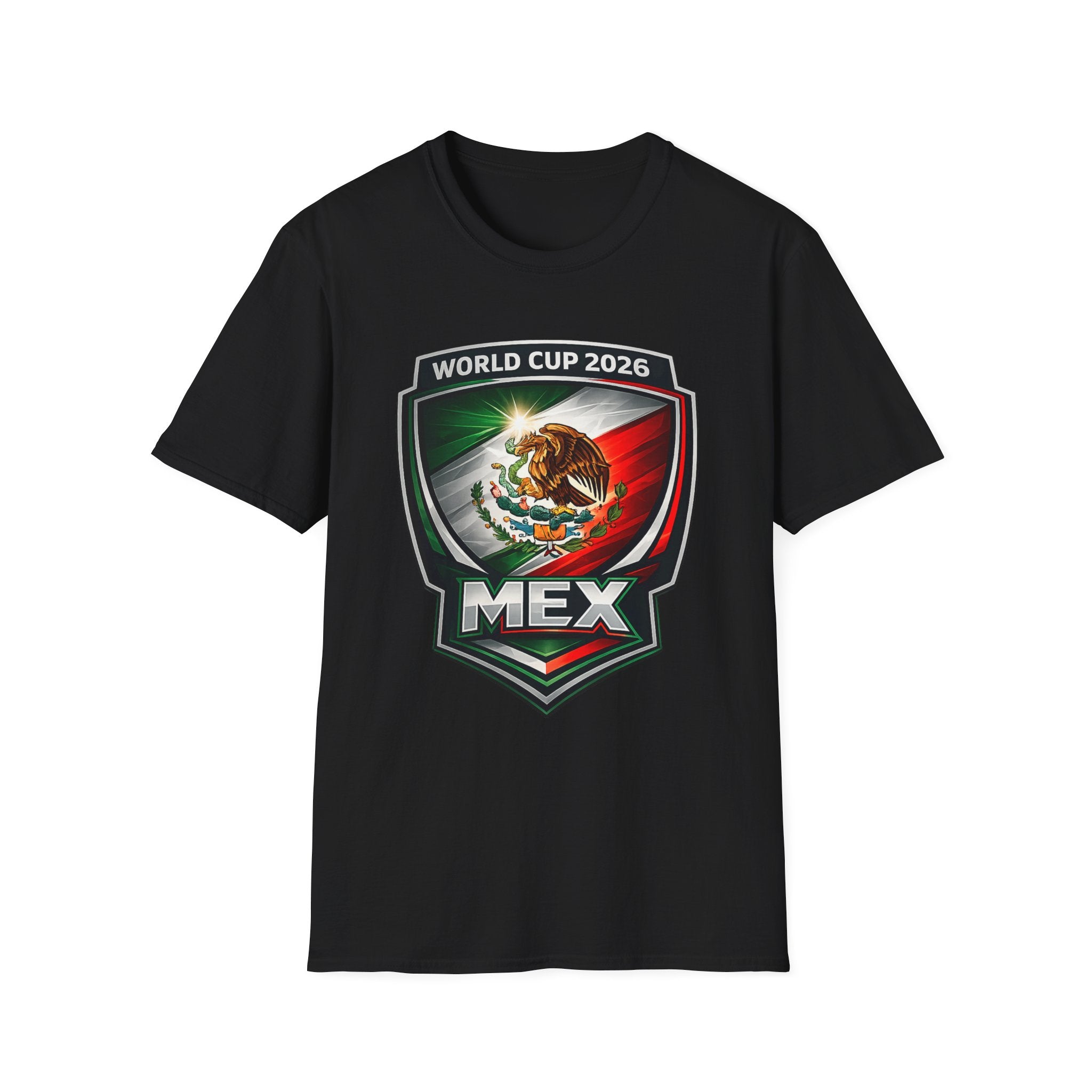 Mexico World Cup 2026 Soccer T-Shirt – MEX Crest with Mexican Flag Colors
