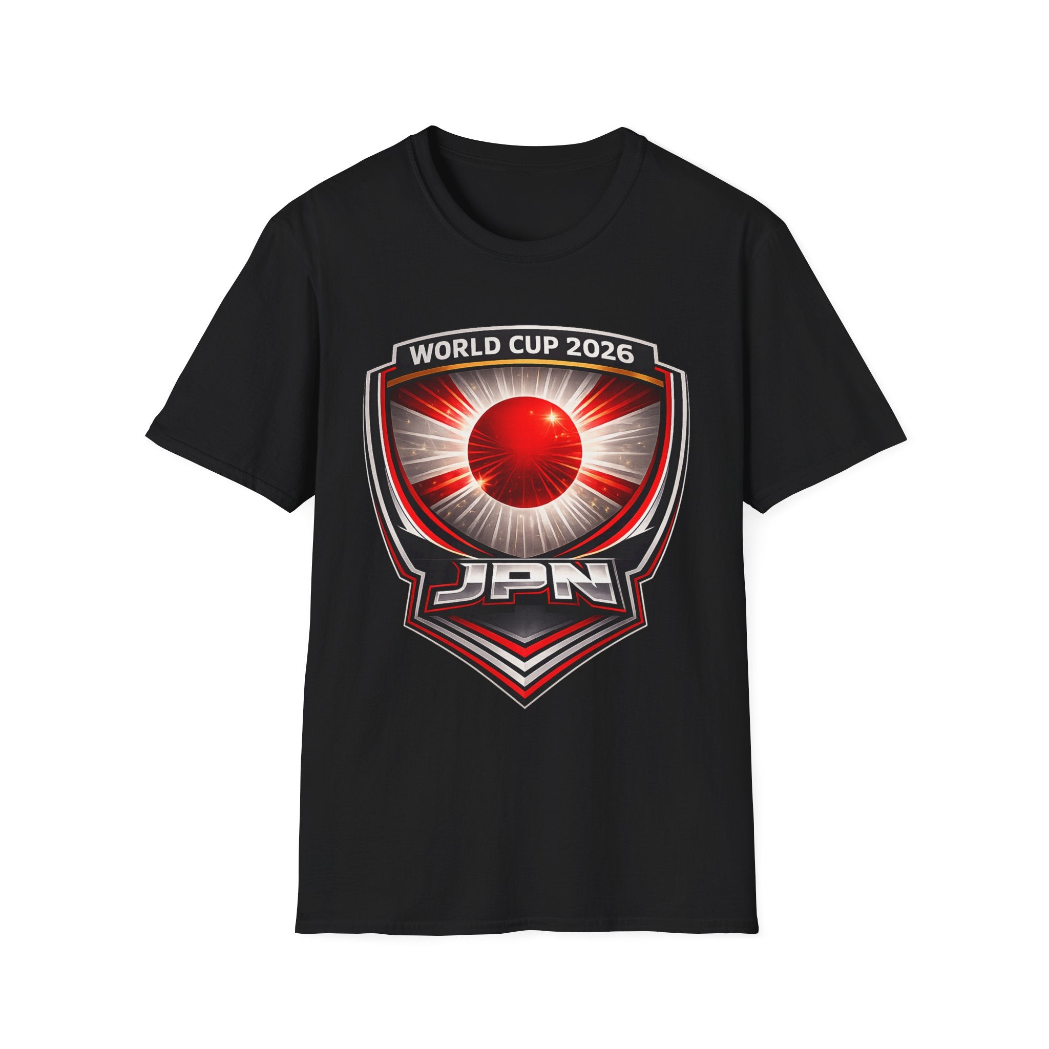 Japan World Cup 2026 Soccer T-Shirt — JPN Crest with Rising Sun Badge