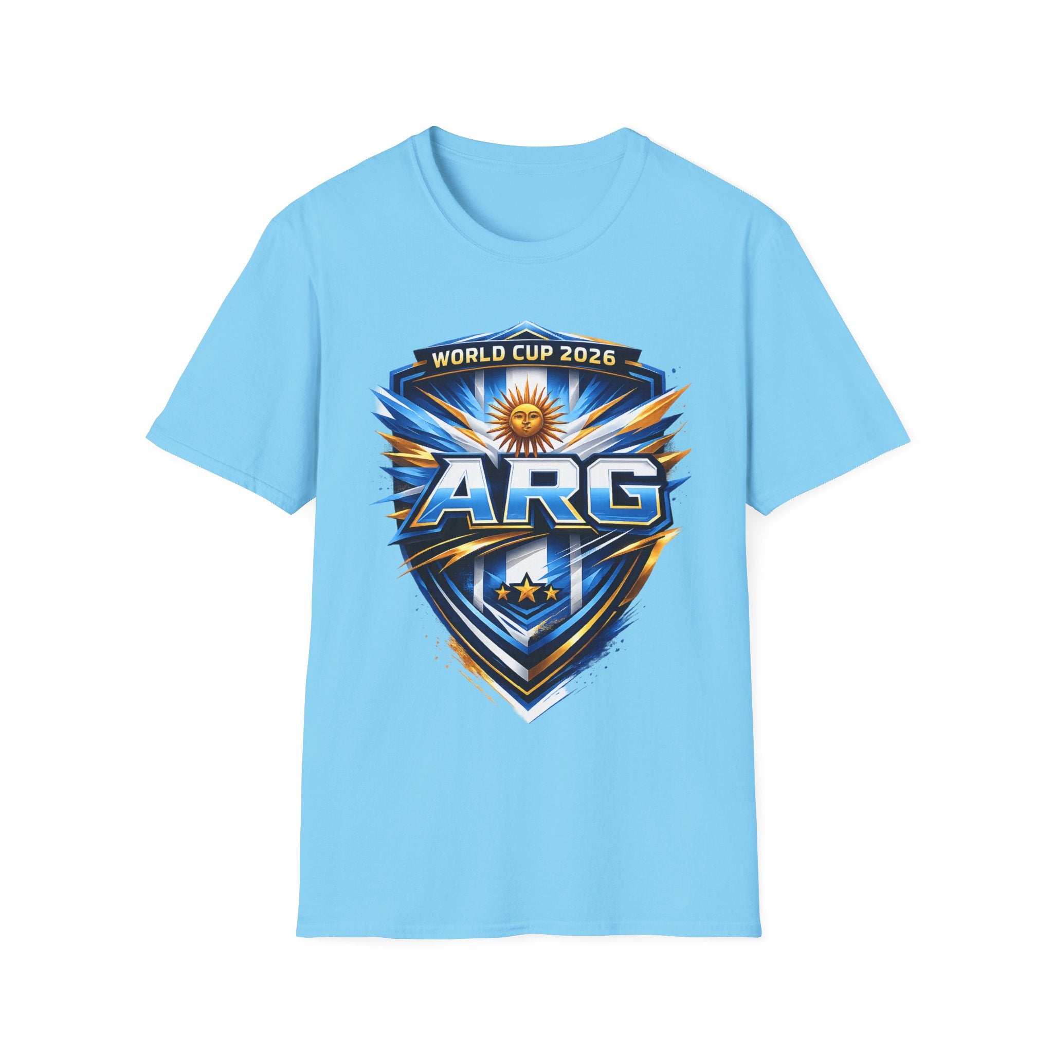 Argentina World Cup 2026 Soccer Shield T-Shirt — ARG Shield Soccer Fan Tee