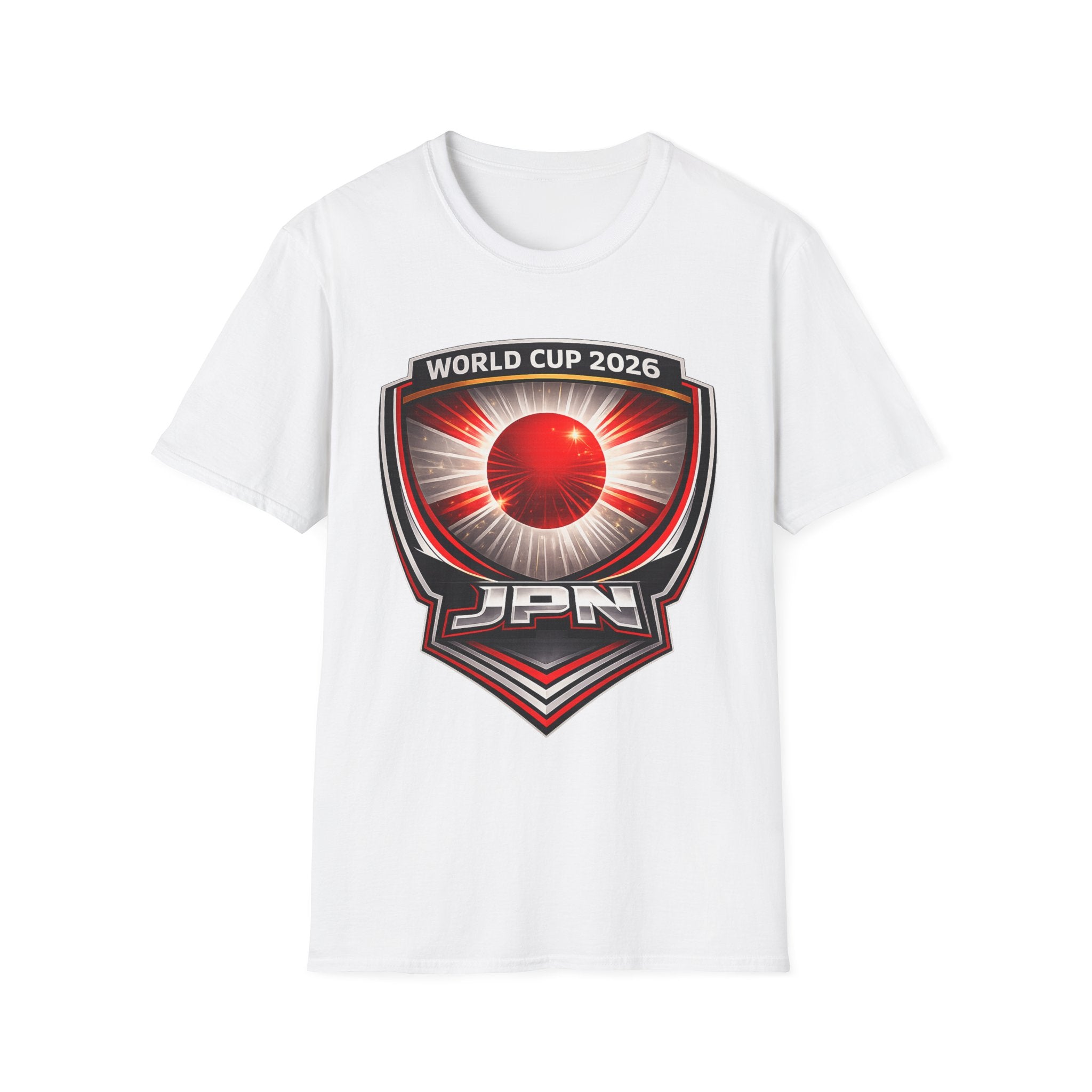 Japan World Cup 2026 Soccer T-Shirt — JPN Crest with Rising Sun Badge